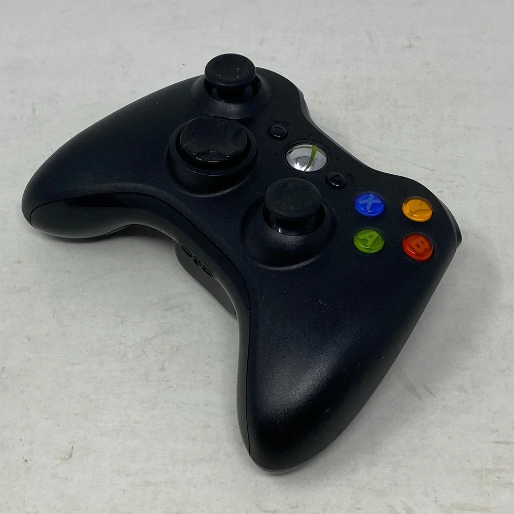 Microsoft Xbox 360 Wireless Controller Black Model 1403 OEM Gamepad Untested